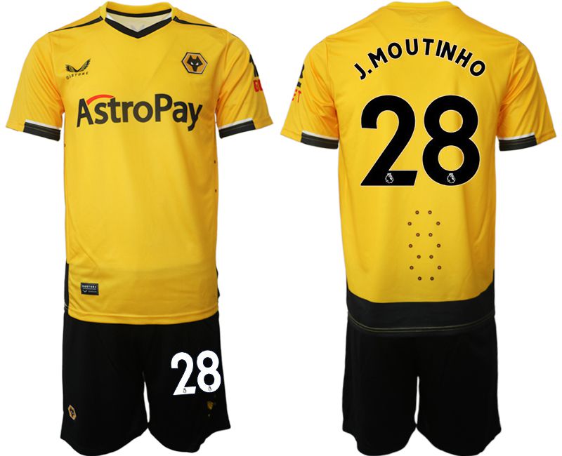 Men 2022-2023 Club Wolverhampton Wanderers home yellow #28 Soccer Jersey->->Soccer Club Jersey
